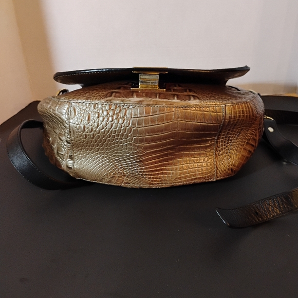 Brahmin Leather Croc Patchwork Shoulder Purse - Picture 16 of 16